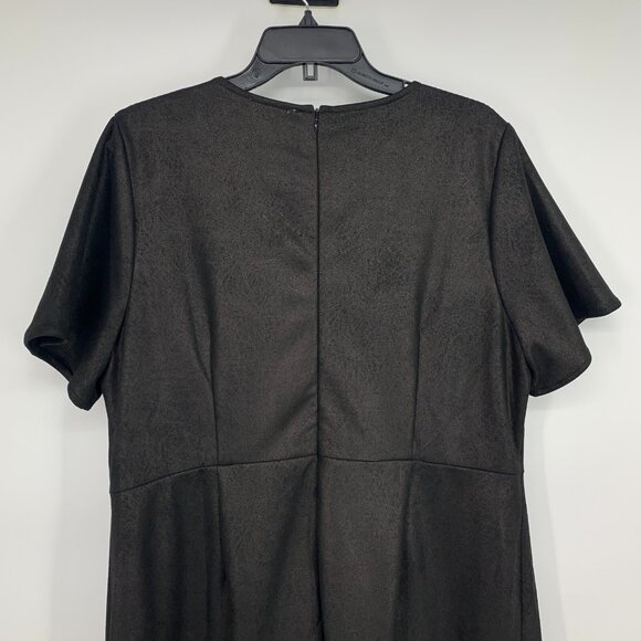 Skies are Blue Dress Sadie Faux Suede Black Ruffle Short Sleeve - Picture 11 of 13